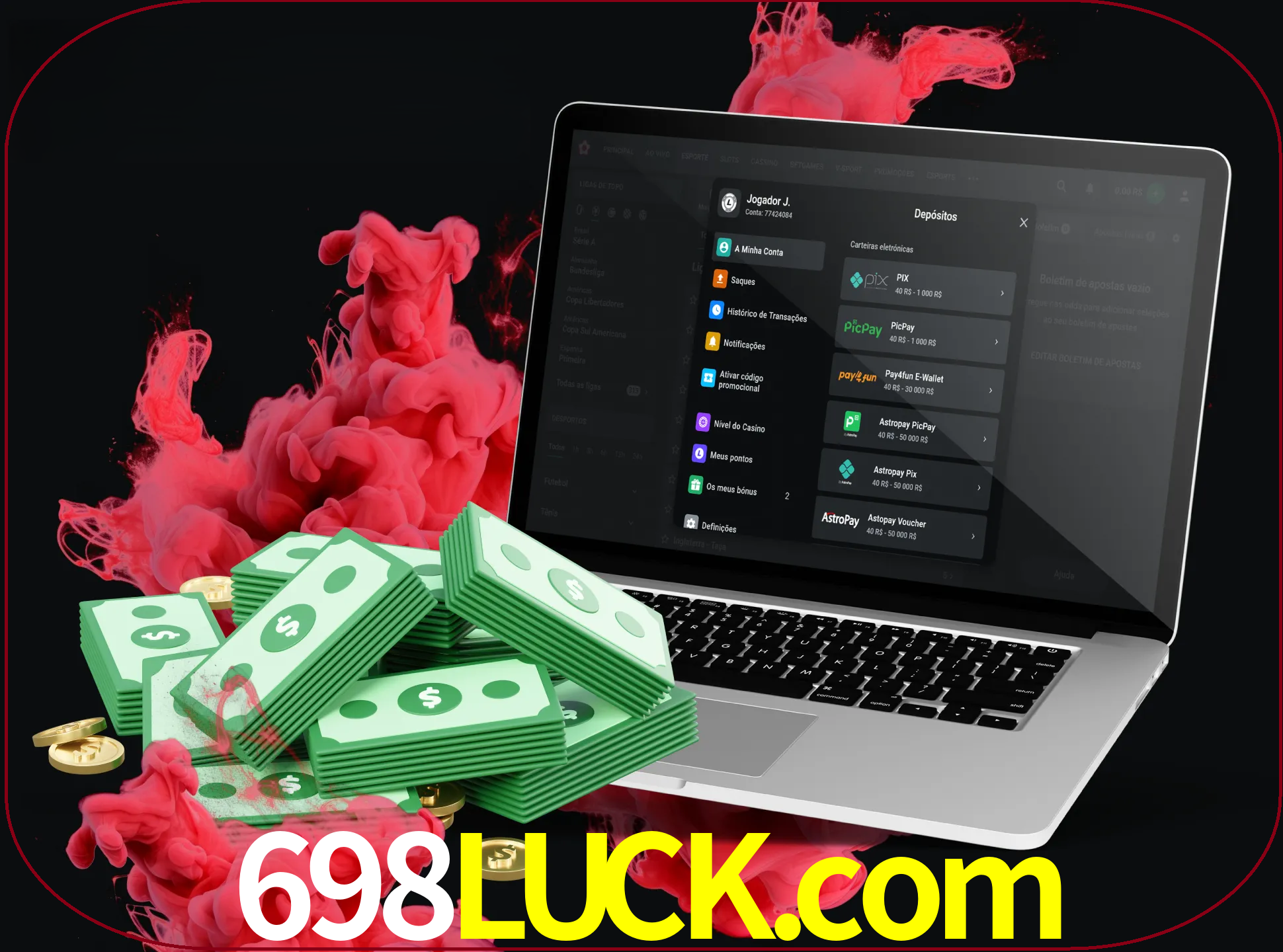 Para efetuar um depósito na sua conta 698luck, basta escolher o método de depósito e especificar o montante.