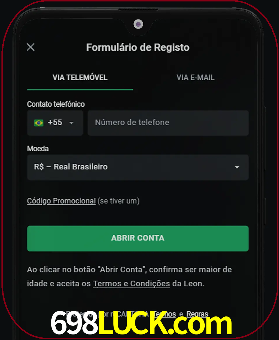 Abra o aplicativo e inicie o processo de registro.